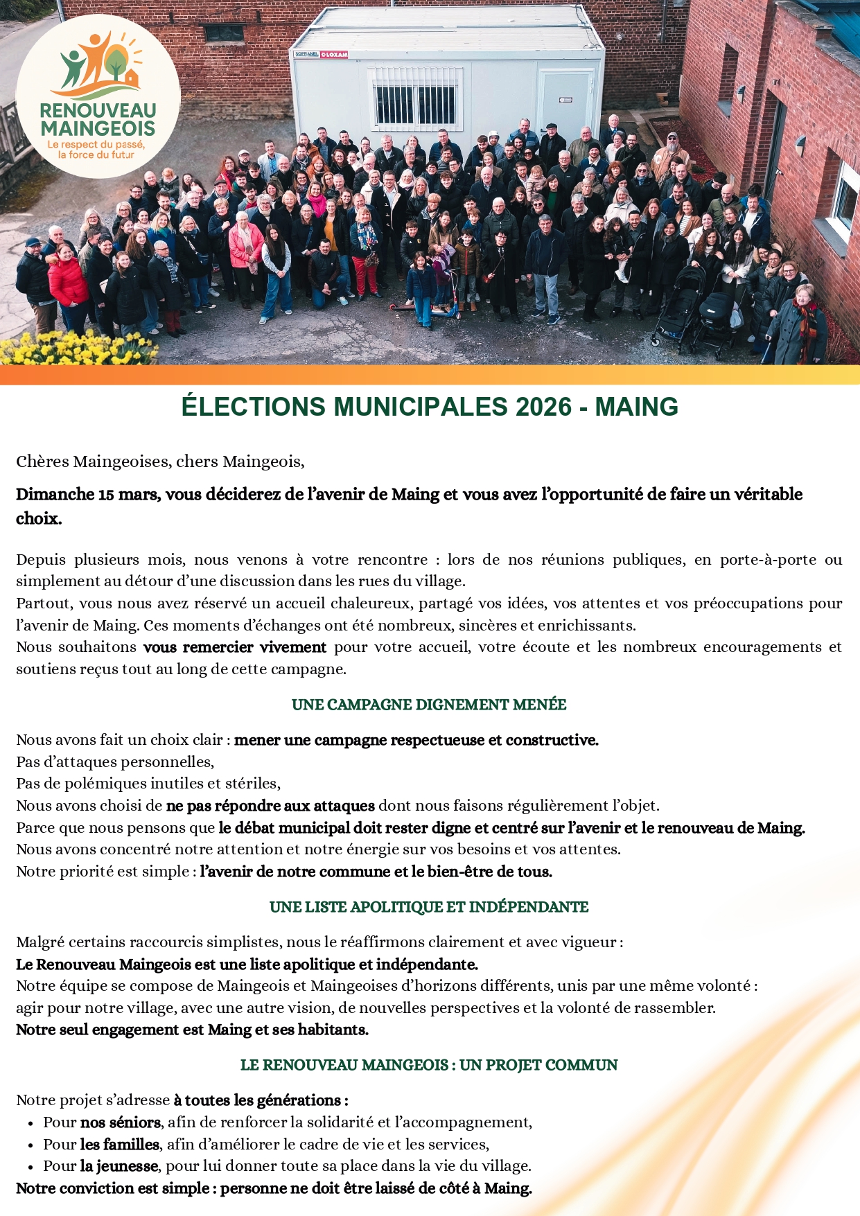 Renouveau Maingeois pour Maing 2026